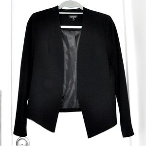 Topshop Collarless Cropped Blazer in Black